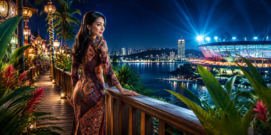 Pengguna Malaysia dalam pakaian batik menggunakan platform pertaruhan 10300 di Sabah